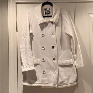 Billabong white sweatshirt pea coat